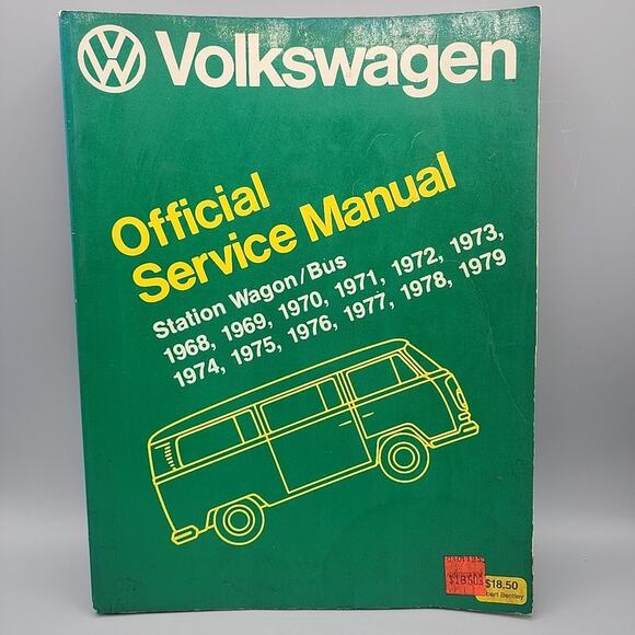 Volkswagen Official Service Manual for Station Wagon Bus 1968-1979 Good - Picture 1 of 14